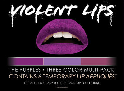 The Purples Violent Lips (6 Lip Tattoo Sets)