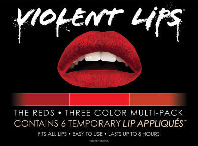 The Reds Violent Lips (6 Lip Tattoo Sets)