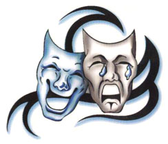Theater Smile & Tear Masks Tattoo