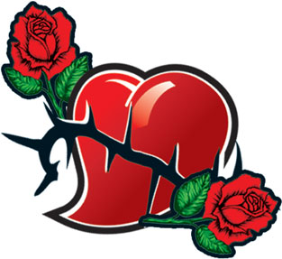 Cœur épines Roses Tattoo
