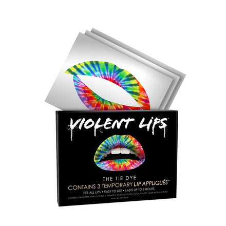 Tie Dye Stripes Violent Lips (3 Lip Tattoo Sets)