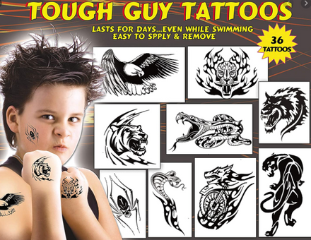 Paquete de tatuajes para Hombres Duros (36 tatuajes)