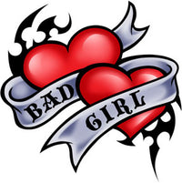 Naughty Bad Girl Hearts Tattoo