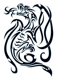 Tribal Dragon Noir Tattoo