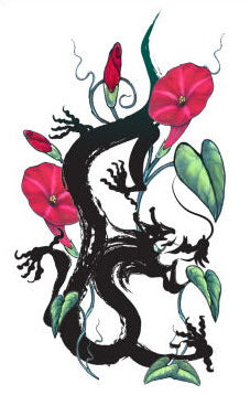 Blumen Drache Tattoo