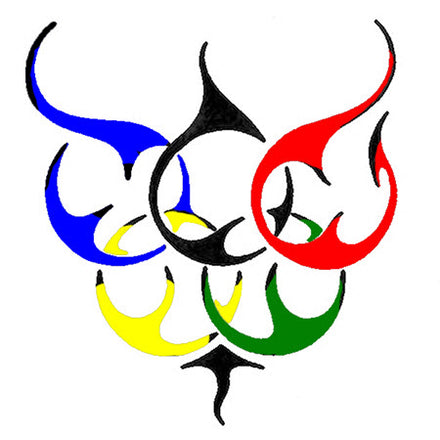 Tribal Olympische Ringen Tattoo