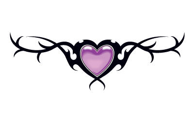 Tribal Heart Purple Glitter Tattoo