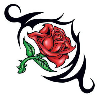 Tribal Rose With Thorns Tattoo