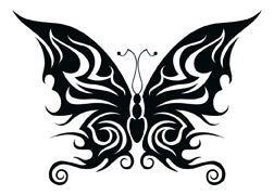 Black Tribal Butterfly Tattoo