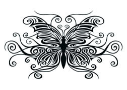 Schwarzer Tribal Fantasieschmetterling Tattoo
