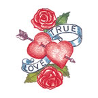 True Love Corazones Tatuaje