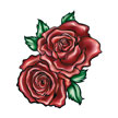 Pequeño Tatuaje De Las Rosas Gemelas