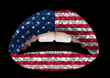 American Flag Glitteratti Violent Lips (3 Sets Tattoos Lèvres)