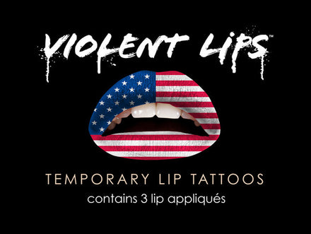 American Flag Violent Lips (3 Lippen Tattoo Sätze)