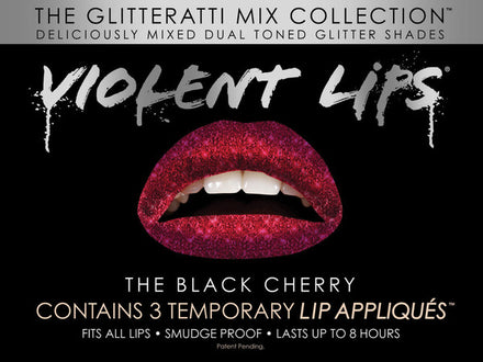 Black Cherry Glitteratti Violent Lips (3 Lippen Tattoo Sätze)