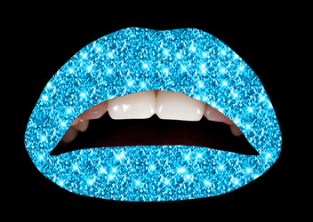 Blue Glitteratti Violent Lips (3 Lip Tattoo Sets)