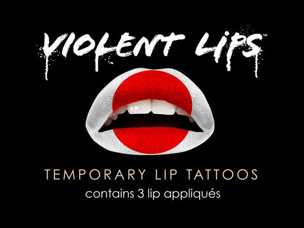Japanese Flag Violent Lips (3 Lip Tattoo Sets)
