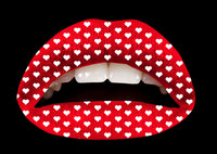 Red Hearts Lips (Conjunto de 3 Tatuagens Labiais)