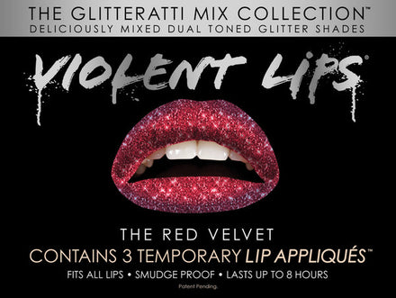 Red Velvet Glitteratti Violent Lips (3 Sets Tattoos Lèvres)