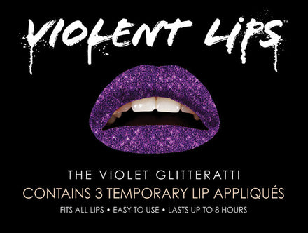 Violet Glitteratti Violent Lips (Conjunto de 3 Tatuagens Labiais