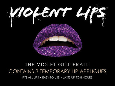Violet Glitteratti Violent Lips (3 Conjuntos Del Tatuaje Del Lab