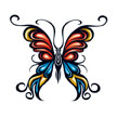 Curls Butterfly Tattoo