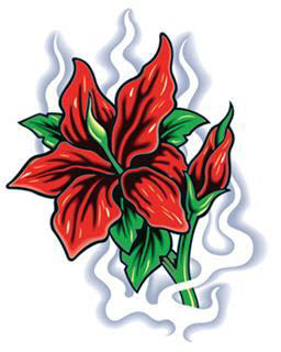 Üppige Blume Tattoo