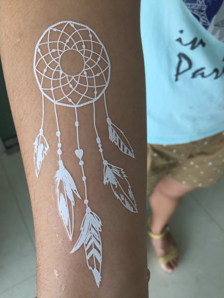 White Lace Dreamcatcher Tattoos