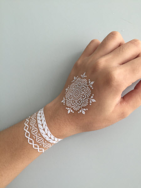 White Lace Henna Mandala Tattoo