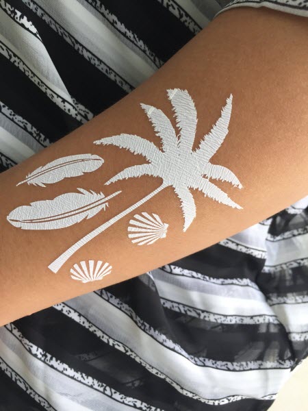 Tatuajes De Playa Tropical De Encaje Blanco
