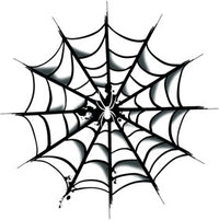 White Spider In Web Tattoo