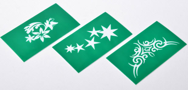 White Temporary Tattoo Spray + 3 Stencils