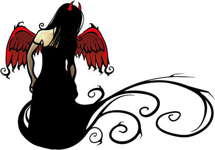 Winged Goth Girl Tattoo