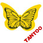 Mariposa Amarilla Tantoos (20 Pegatinas Bronceado)