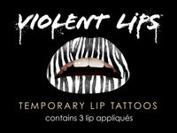 Zebra Violent Lips (3 Lip Tattoo Sets)