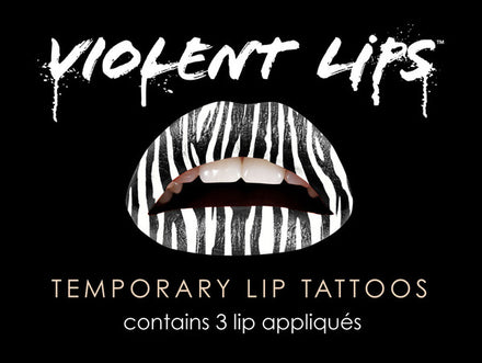 Zebra Violent Lips (3 Conjuntos Del Tatuaje Del Labio)