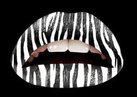 Zebra Violent Lips (3 Lippen Tattoo Sätze)